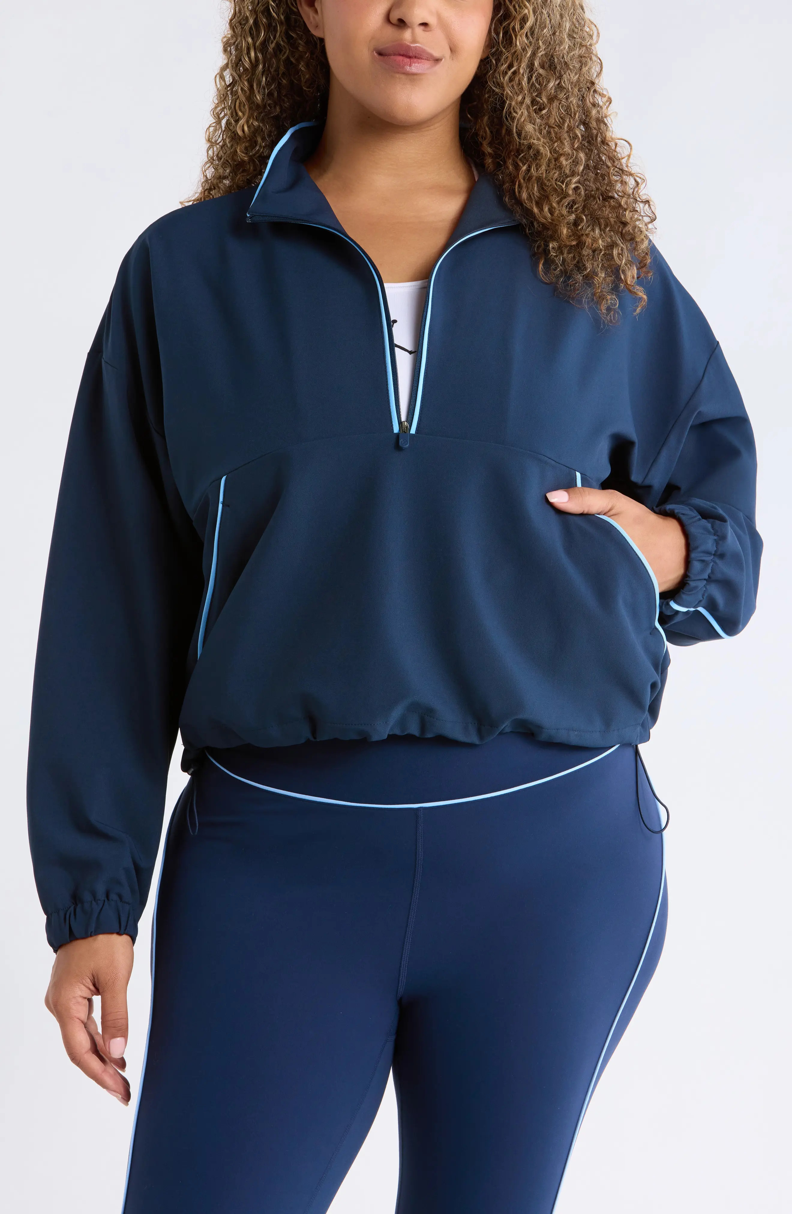 Piped Half Zip Pullover (Women) | Nordstrom | Nordstrom