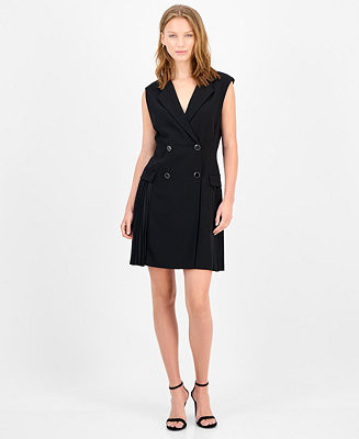 Women's Sleeveless Pleated Blazer Dress | Macy's
