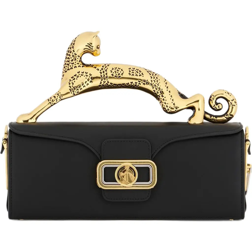 Lanvin Pencil Cat Bag In Box Calf in Black at Nordstrom | Nordstrom