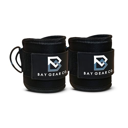 Bay Gear Co. Ankle Straps – Strong Hook and Loop System & Neoprene Padded for Cable Machine Glu... | Amazon (US)