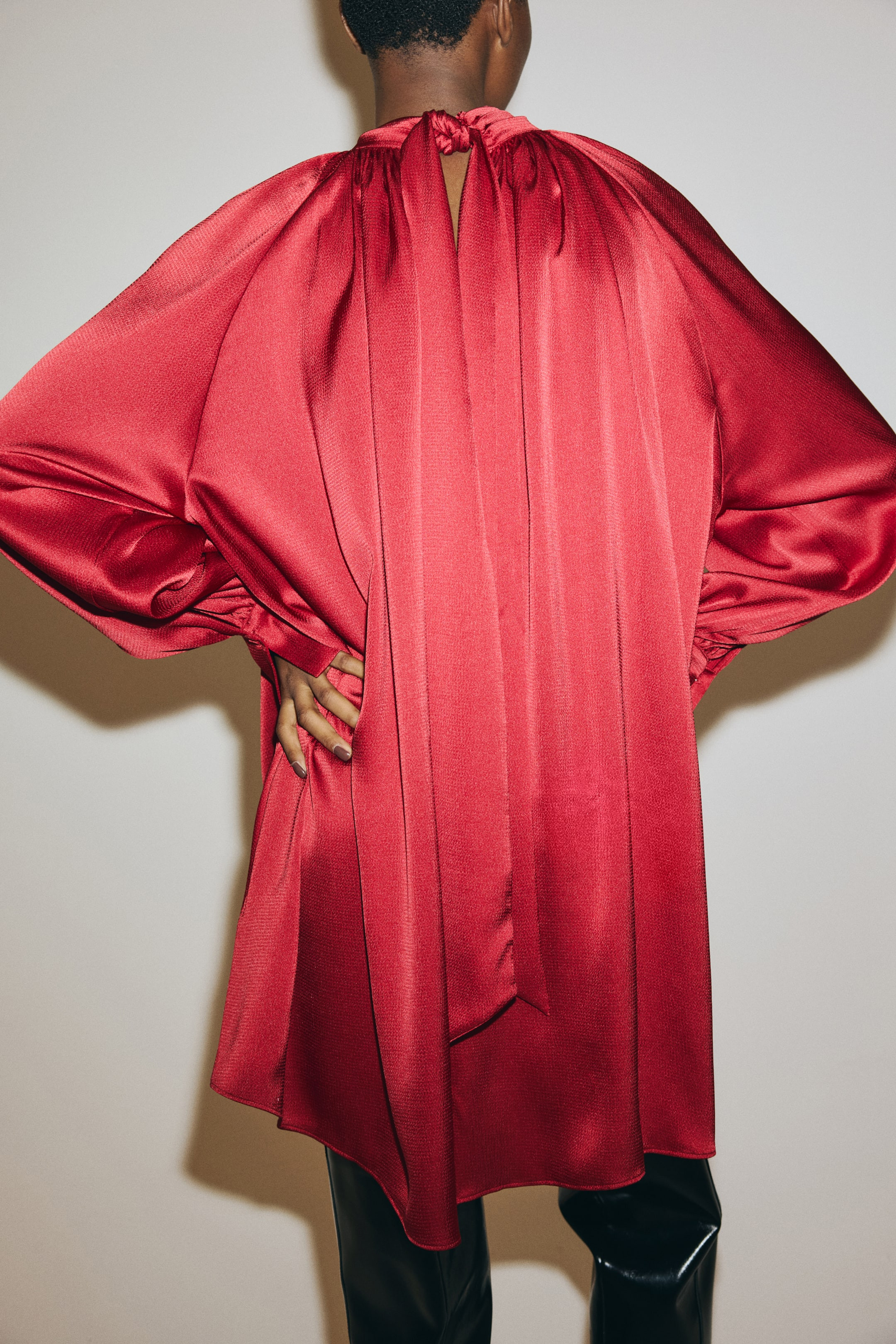 Scarf-detail satin dress | H&M (UK, MY, IN, SG, PH, TW, HK)