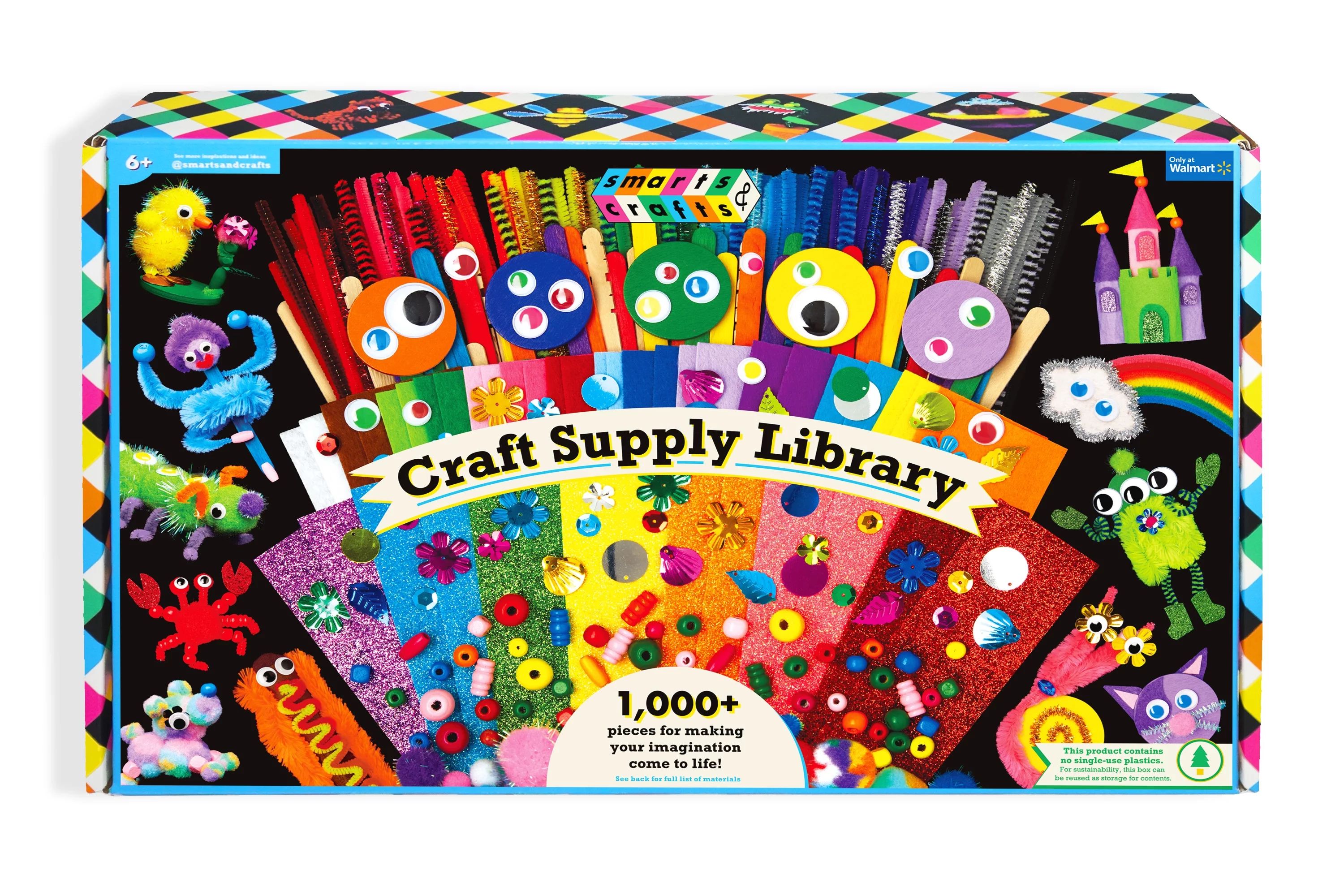Smarts & Crafts Craft Supply Library, 1000+ Pieces, Ages 6+ | Walmart (US)