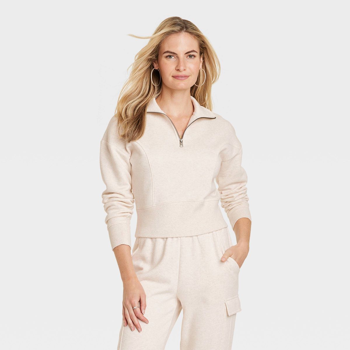 Women's Cropped Quarter Zip Sweatshirt - Universal Thread™ | Target