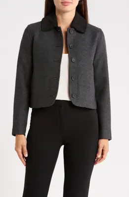 Bagatelle Corduroy Collar Crop Jacket in Brown Basket at Nordstrom Rack, Size Large | Nordstrom Rack
