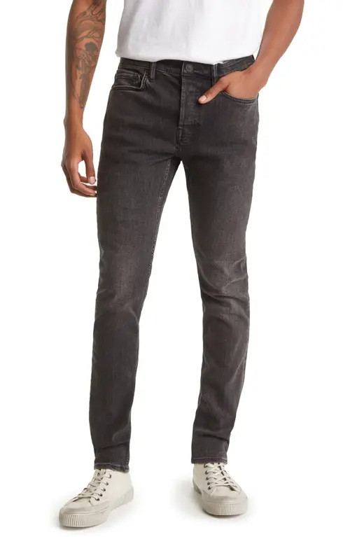 AllSaints Cigarette Stretch Cotton Blend Jeans in Washed Black at Nordstrom, Size 30 | Nordstrom