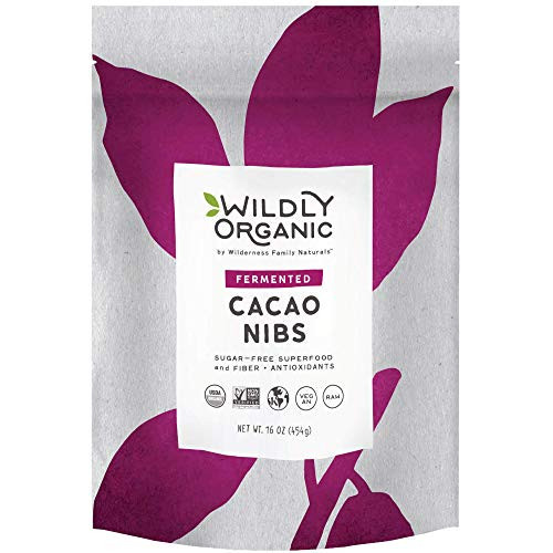 Wildly Organic Fermented Cacao Nibs 16 Oz, 1 lb Bag - Organic, Non-Alkalized, Minimally Processed, Raw, Non-GMO, Kosher, Vegan, Premium Rich Chocolate Flavor - Perfect in Smoothies, Yogurt, Oatmeal, Granola, Baking, Fruits, & Ice Cream | Amazon (US)