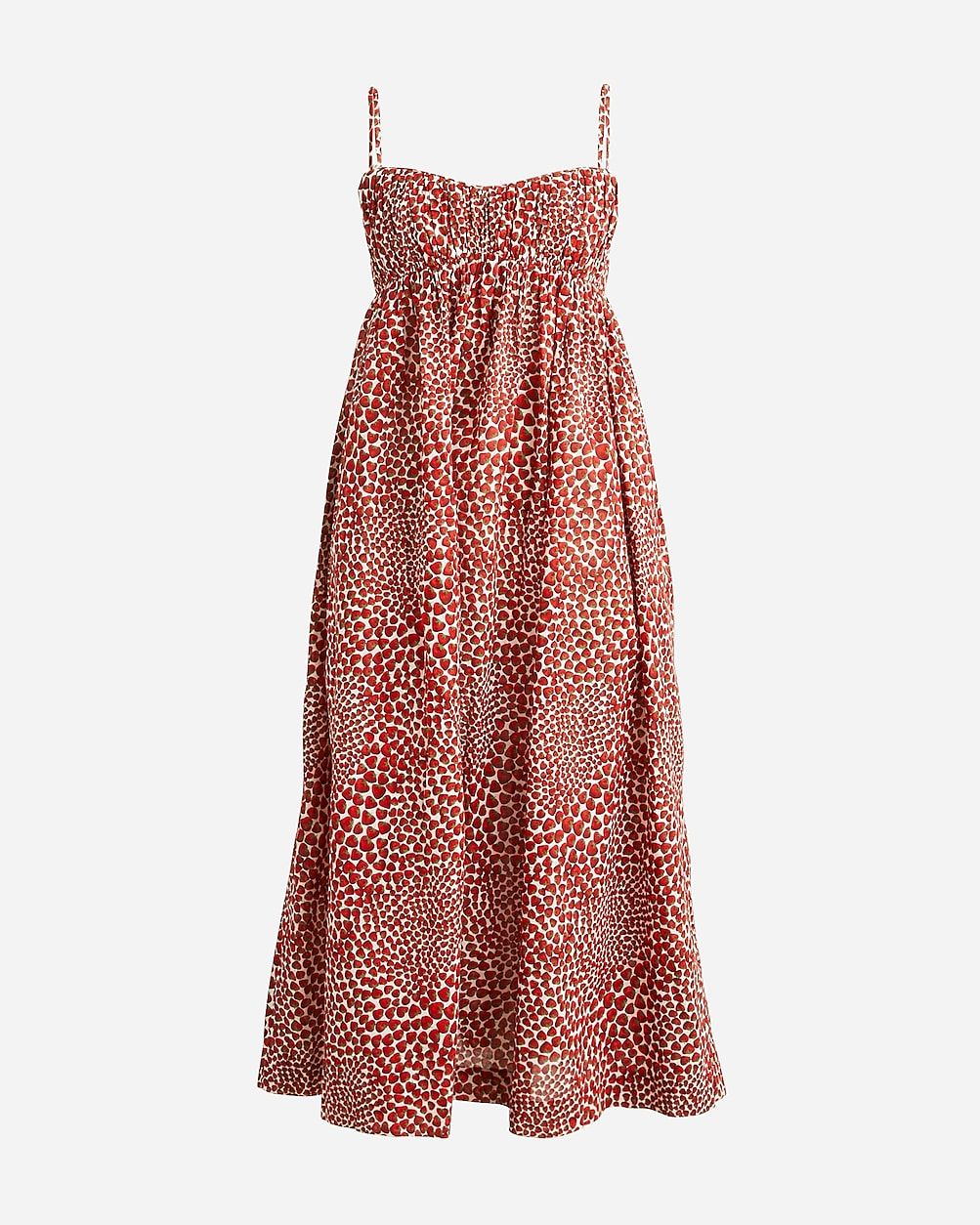 Empire-waist maxi dress in strawberry swirl print | J.Crew US