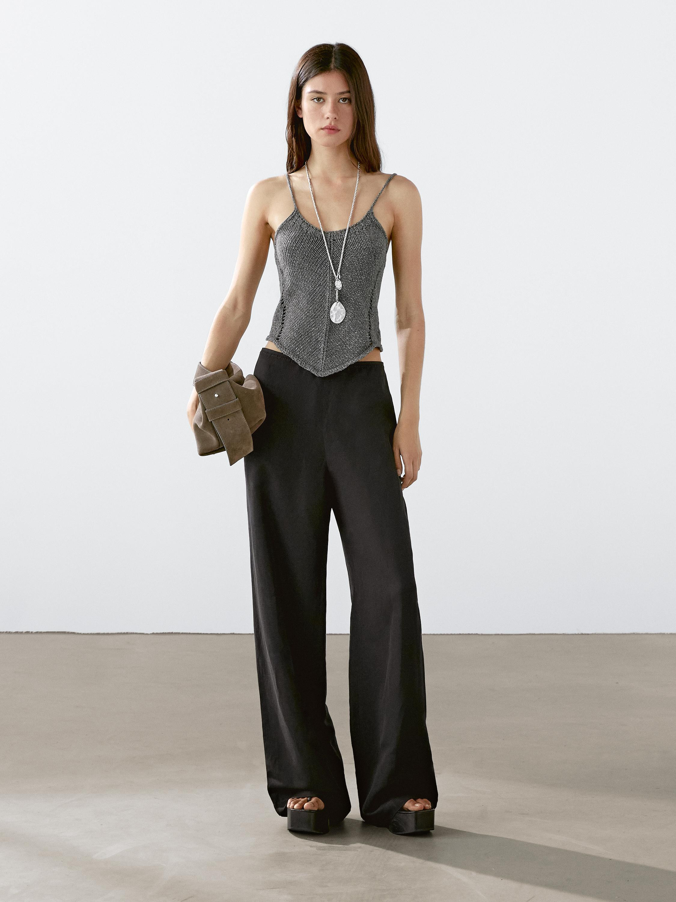 100% cotton knit top | Massimo Dutti US