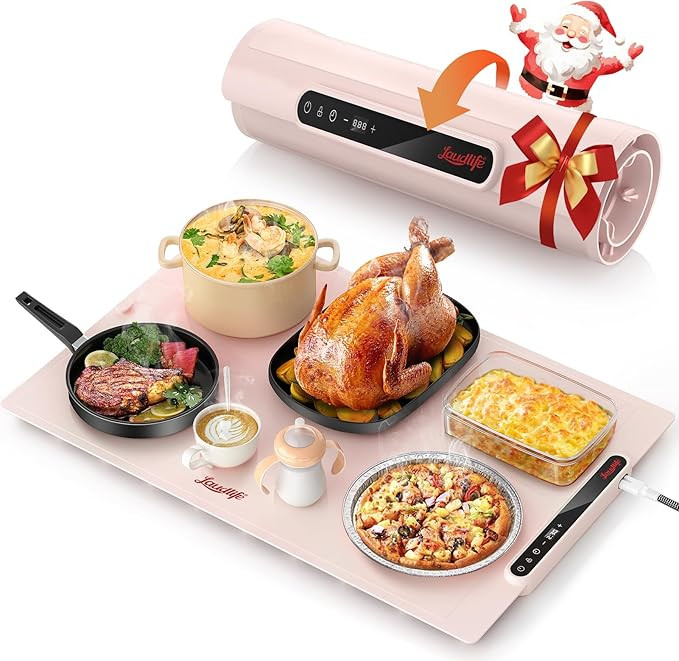 Electric Warming Mat for Food, Roll-Up Silicone Heating Pad with 7 Adjustable Tempmaster Levels, ... | Amazon (US)