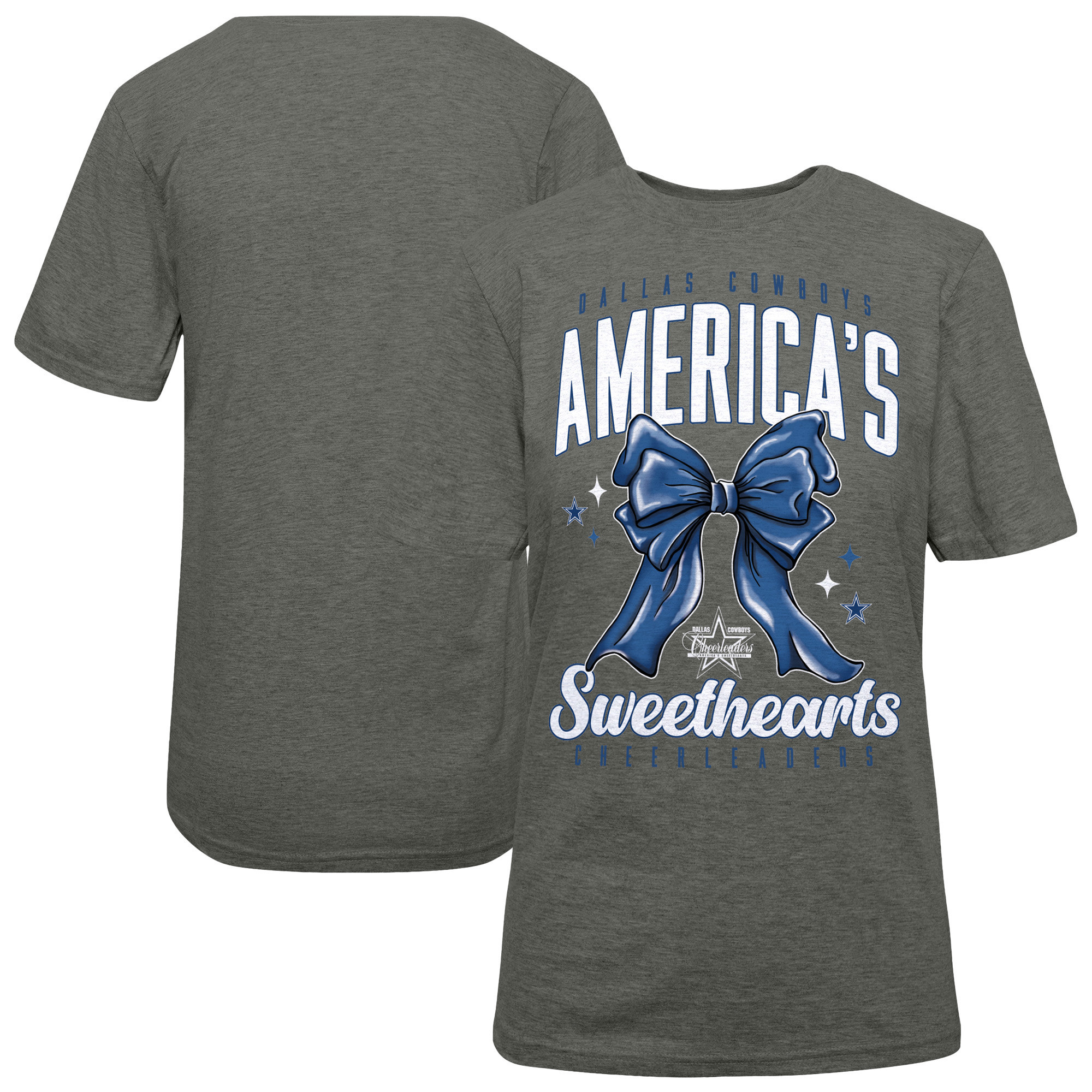 Women's Gray Dallas Cowboys Cheerleaders Sweetheart Bow T-Shirt | Fanatics