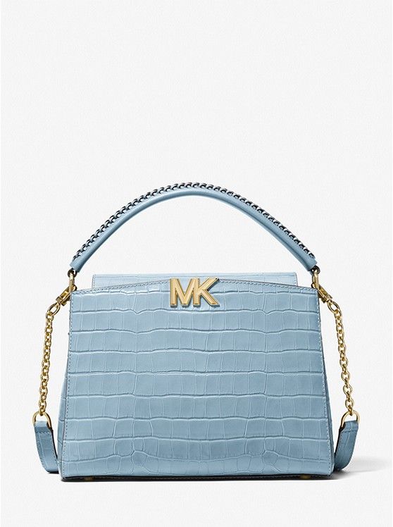 Karlie Medium Crocodile Embossed Leather Satchel | Michael Kors US