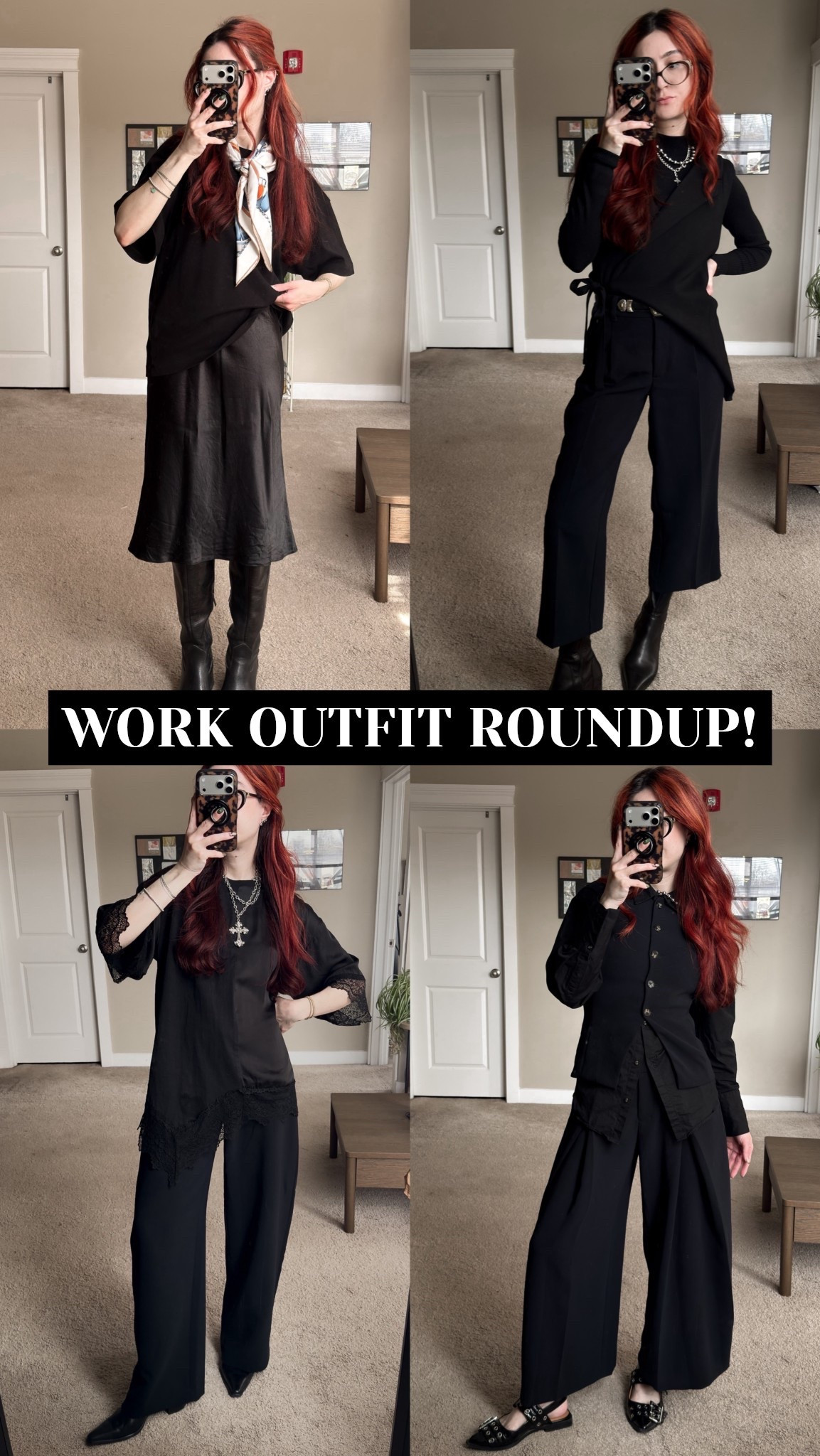 weekly roundup of what i wore to work! some outfit ideas for spring!
@Aritzia 
all black style, all black office outfit, work style, aritzia style, aritzia outfits, corporate goth, alternative style, corporate style, all black outfit inspo, weekly outfit roundup, work outfit roundup, aritzia goth

#LTKootd #LTKWorkwear #LTKSeasonal