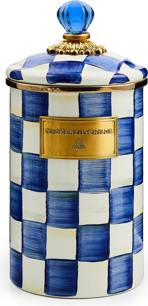 Royal Check Enameled Steel Canister | Nordstrom