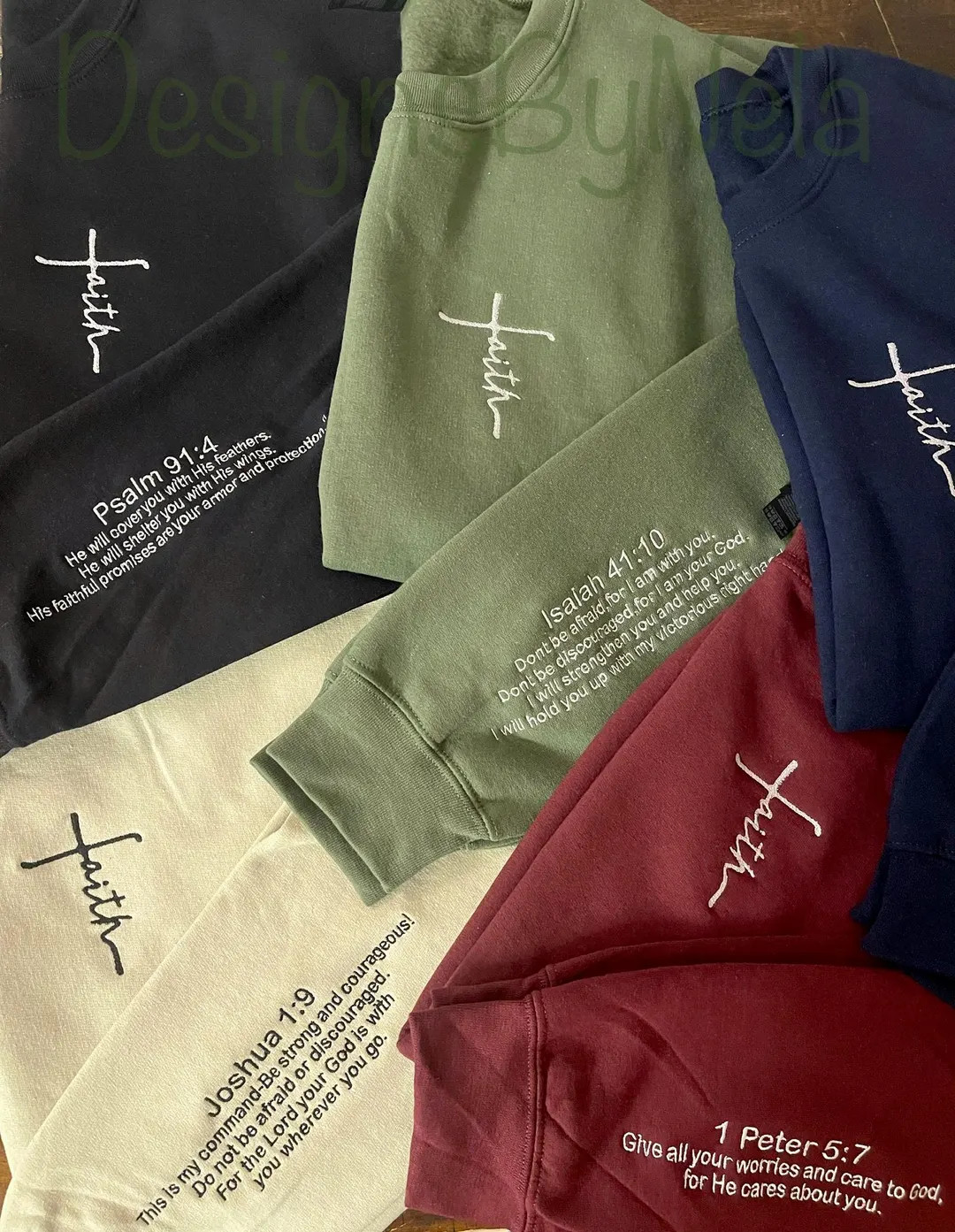 personalized cross embroidered sweatshirt, cross shirt, embroidered faith shirt,custom bible vers... | Etsy (US)