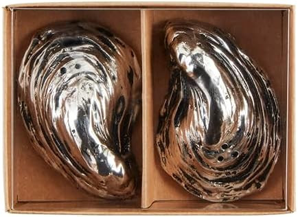 Mud Pie Metal Oyster Salt And Pepper; 3" | Amazon (US)
