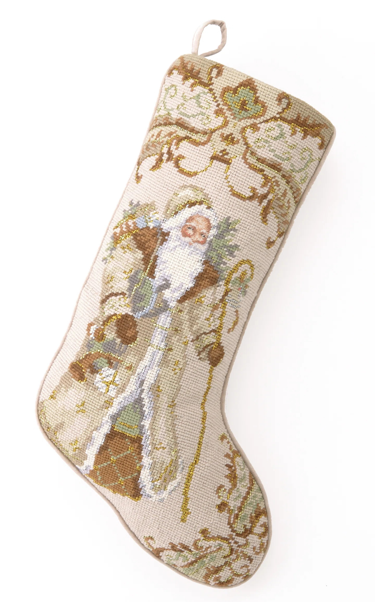 The Holiday Aisle® Casler Santa with Gifts Needlepoint Stocking & Reviews | Wayfair | Wayfair North America