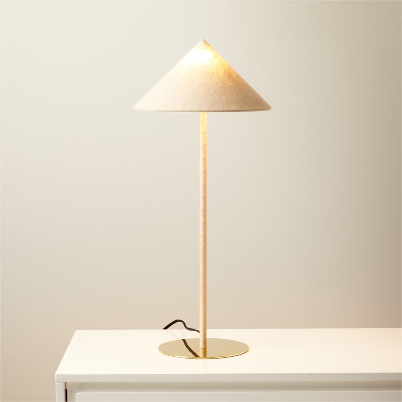 Luar Wrapped Untanned Leather Table Lamp With Brass Base | CB2 | CB2