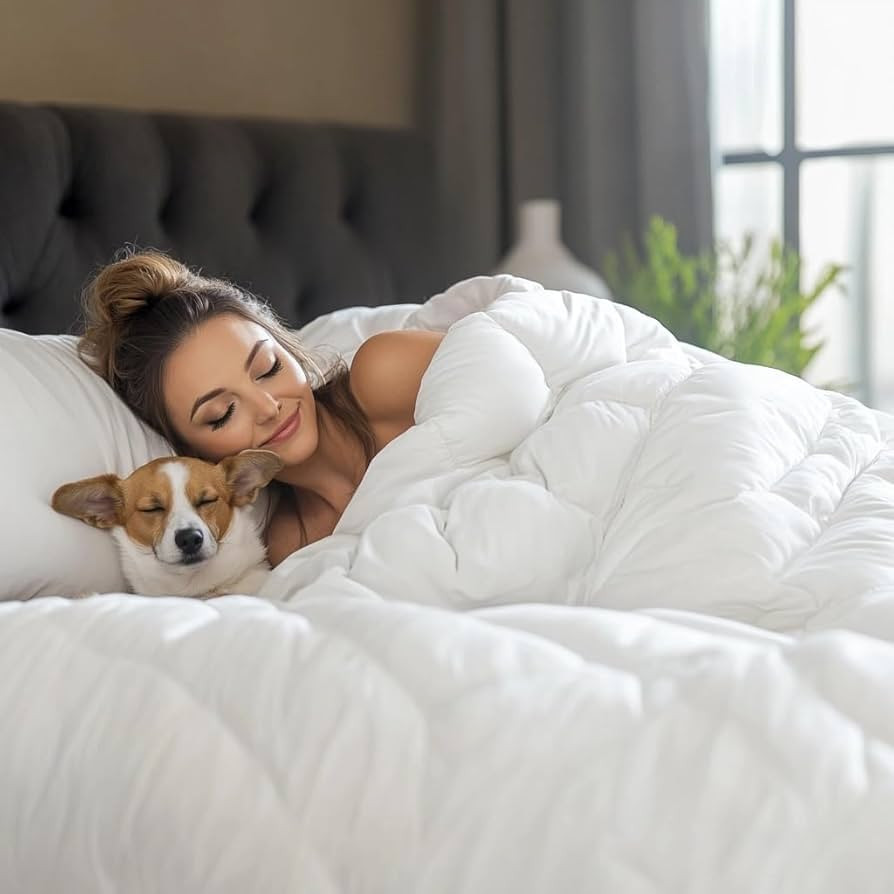 C&W All Seasons Goose Down Comforter King Size, 106x90 inches, 100% Cotton Cover, 48 Oz Fill Weig... | Amazon (US)