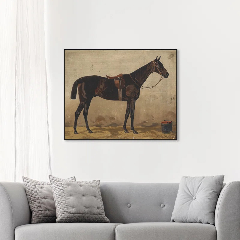 Brauner Im Stall Farm Animals by Emil Volkers - on Canvas | Wayfair North America