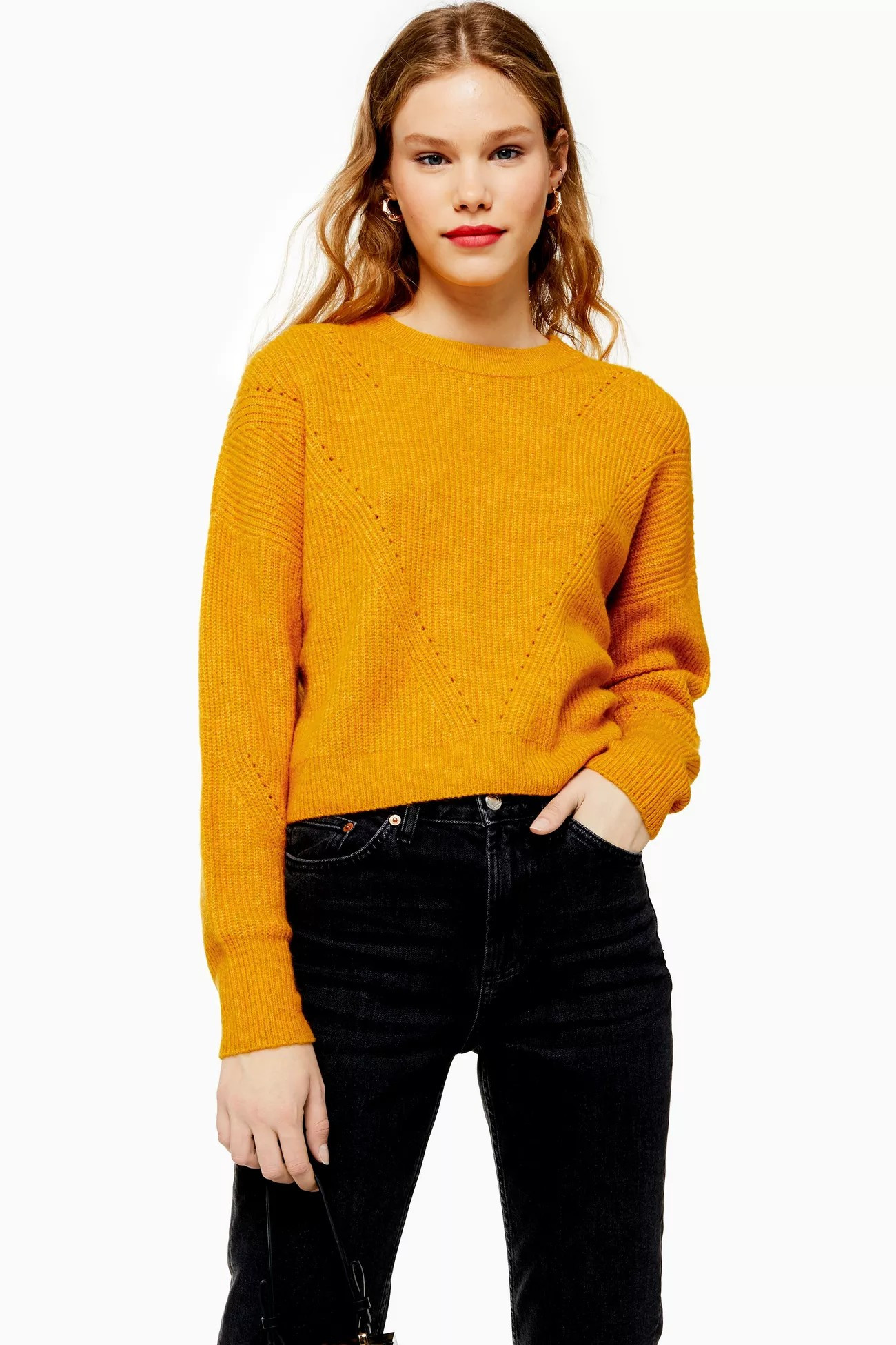 Super Soft Pointelle Knitted Jumper | Topshop UK