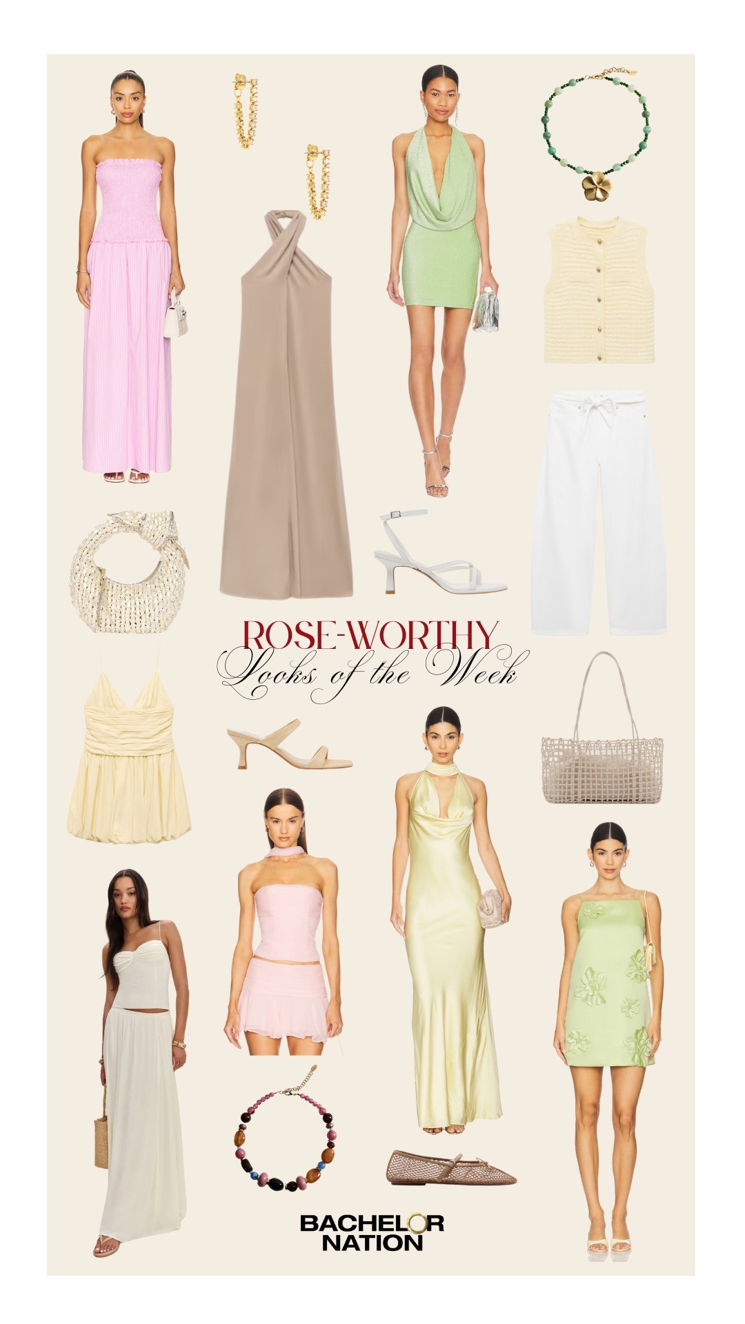 Rose-Worthy looks incoming 💕✨ Pastels, sequins, and statement jewels made for summer date nights, golden hour happy hours, and girls’ weekend glam. 

 

#LTKStyleTip #LTKShoeCrush #LTKItBag