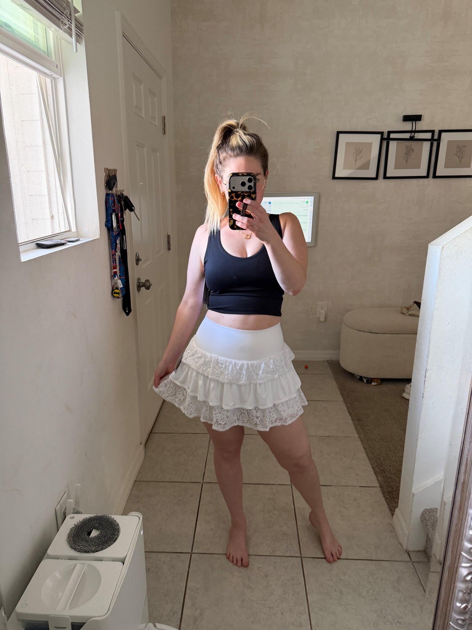 RUNNNN to get this lace workout skirt from target! I’m going to use this in so many outfits this spring and summer! I am 5‘3“ and 145 pounds wearing a size medium ￼￼

#LTKActive #LTKootd #LTKmomlife