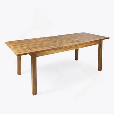 7 Pieces Acacia Wood Outdoor Dining Set, 1 Dining Table With 6 Chairs For Lawn, Backyard, Garden | Wayfair North America
