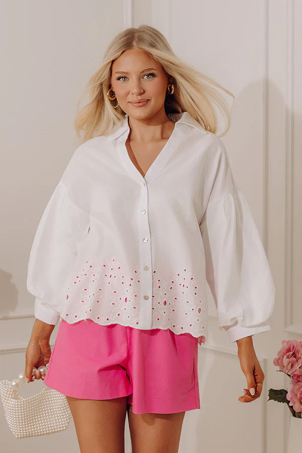 Kind Gesture Eyelet Top in White | Impressions Online Boutique