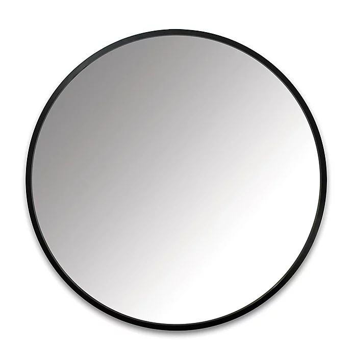 Umbra® 37-Inch Hub Round Wall Mirror in Black | Bed Bath & Beyond