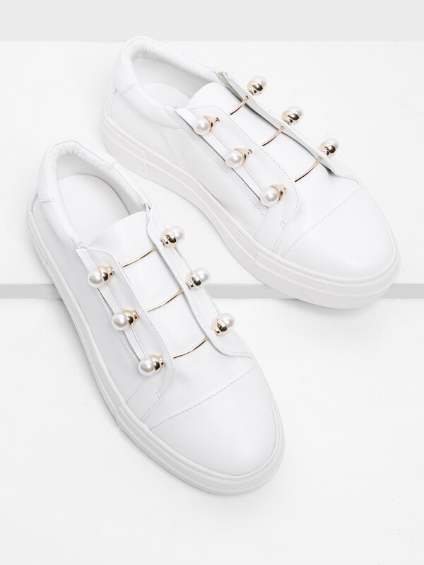 Zapatillas slip on con diseño de perla artificial | SHEIN