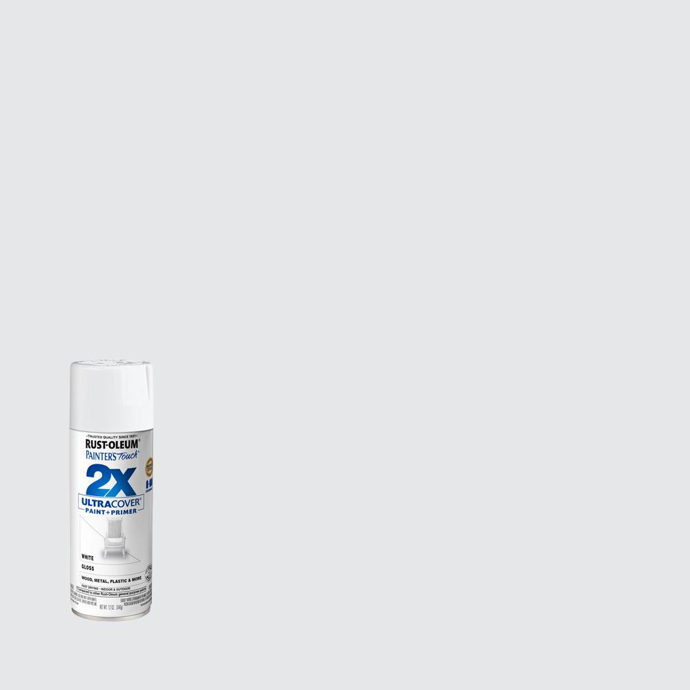 Rust-Oleum Painter's Touch 2X 12 oz. Gloss White General Purpose Spray Paint-334048 - The Home De... | The Home Depot
