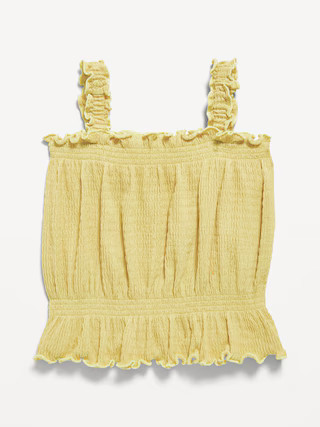 Sleeveless Crinkle Jacquard Peplum Tank Top for Toddler Girls | Old Navy (US)