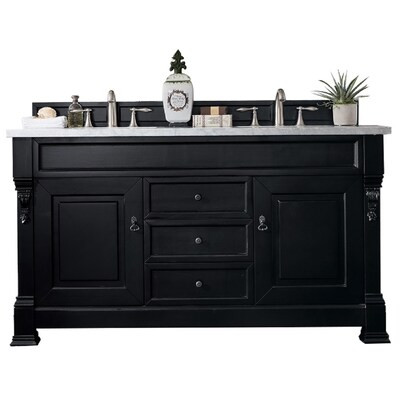 James Martin Vanities  Brookfield 60-in Antique Black Undermount Double Sink Bathroom Vanity wit... | Lowe's