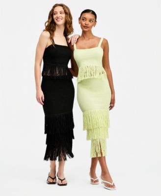 Bar III Women's Square-Neck Fringe-Trim Tank Top, Macy's Exclusive  - Macy's | Macy's
