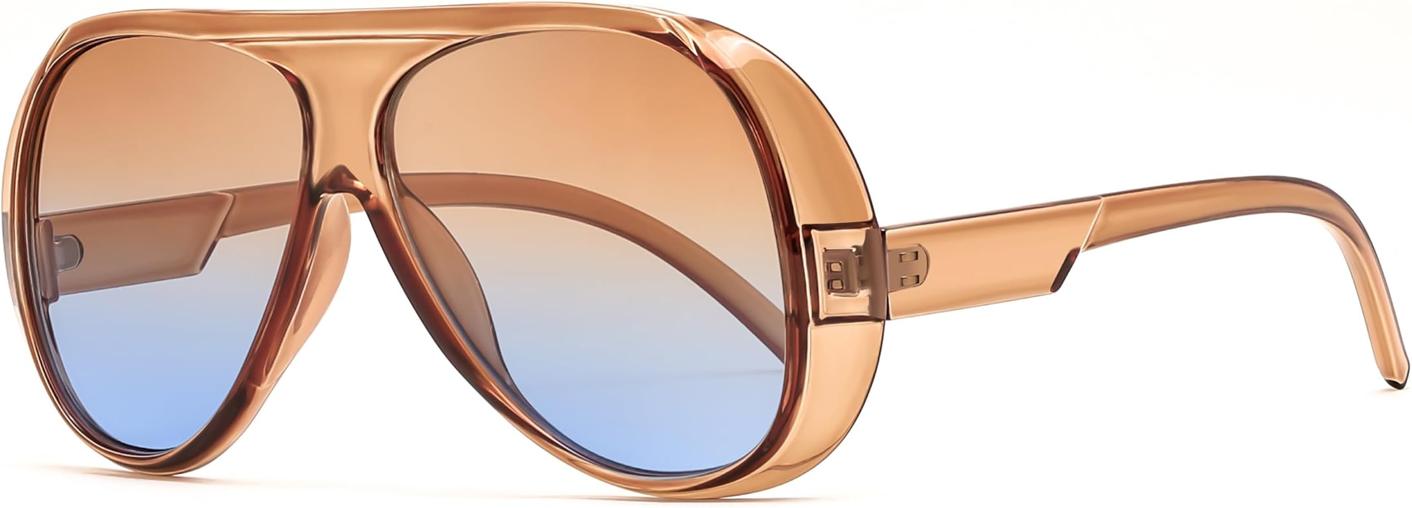 FEISEDY Retro Oversized Aviator Sunglasses Womens Men Trendy Vintage 70s Style Big Square Shield ... | Amazon (US)