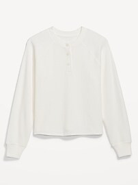 Thermal-Knit Raglan-Sleeve Henley T-Shirt for Women | Old Navy (US)