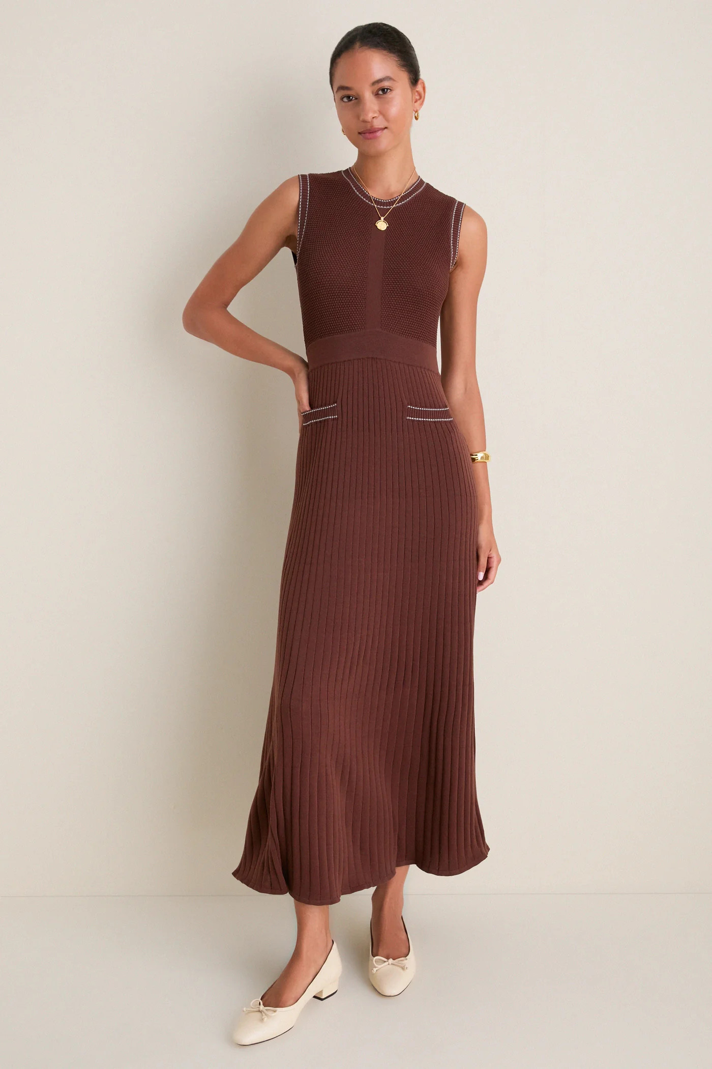 Brown Knit Ruby Dress | Tuckernuck (US)