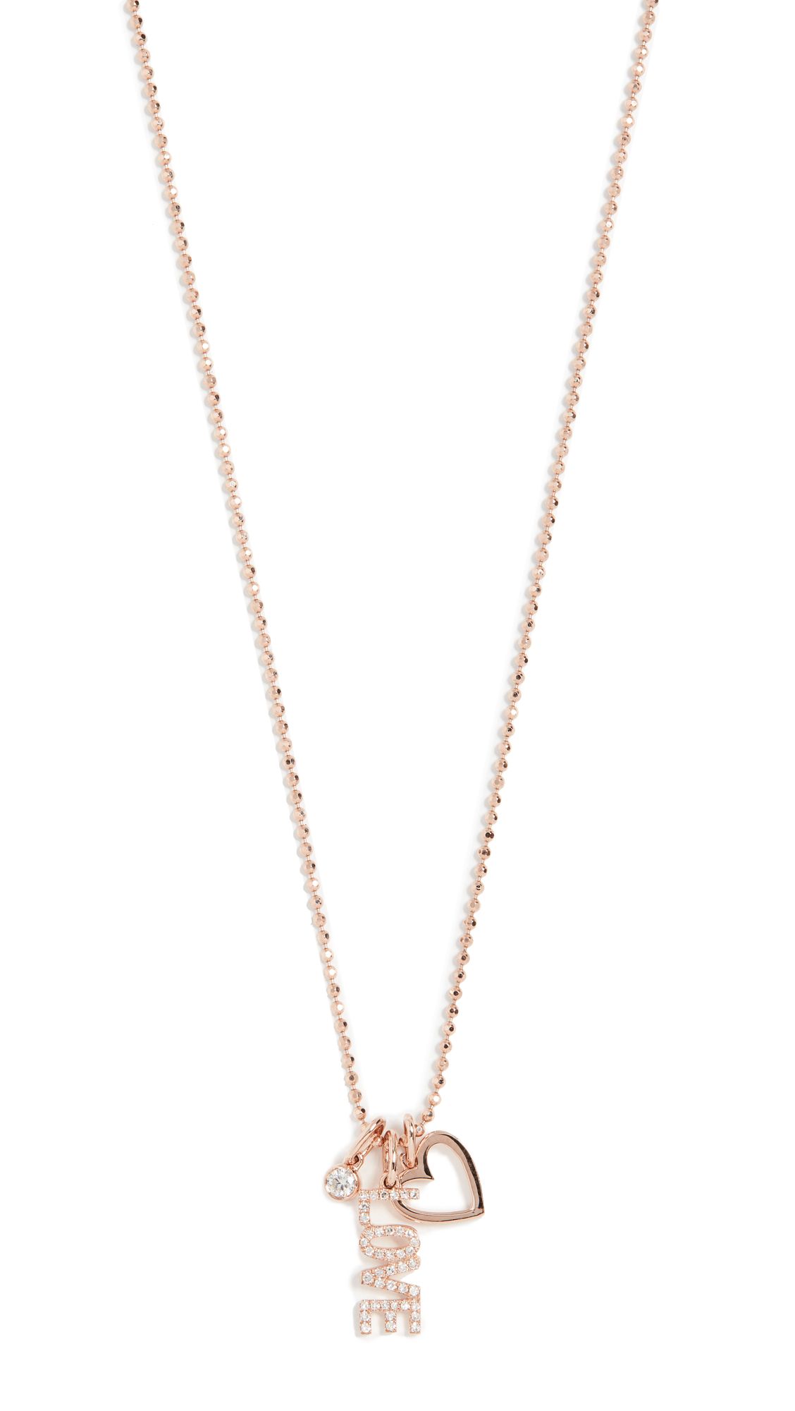 EF Collection 14k Diamond Love Charm Necklace | Shopbop