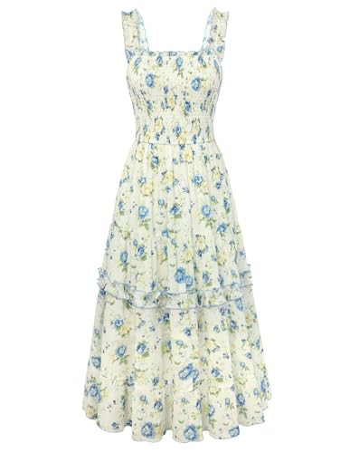 SCARLET DARKNESS Floral Dress for Women 2026 Flowy Sundress Smocked Cottagecore Dresses | Amazon (US)