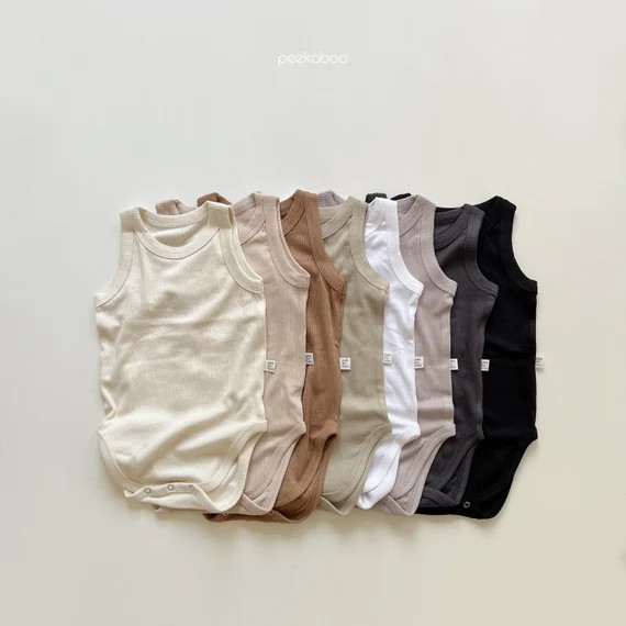 Baby Non Sticky Ribbed Sleeveless Bodysuit  Baby Cotton - Etsy UK | Etsy (UK)