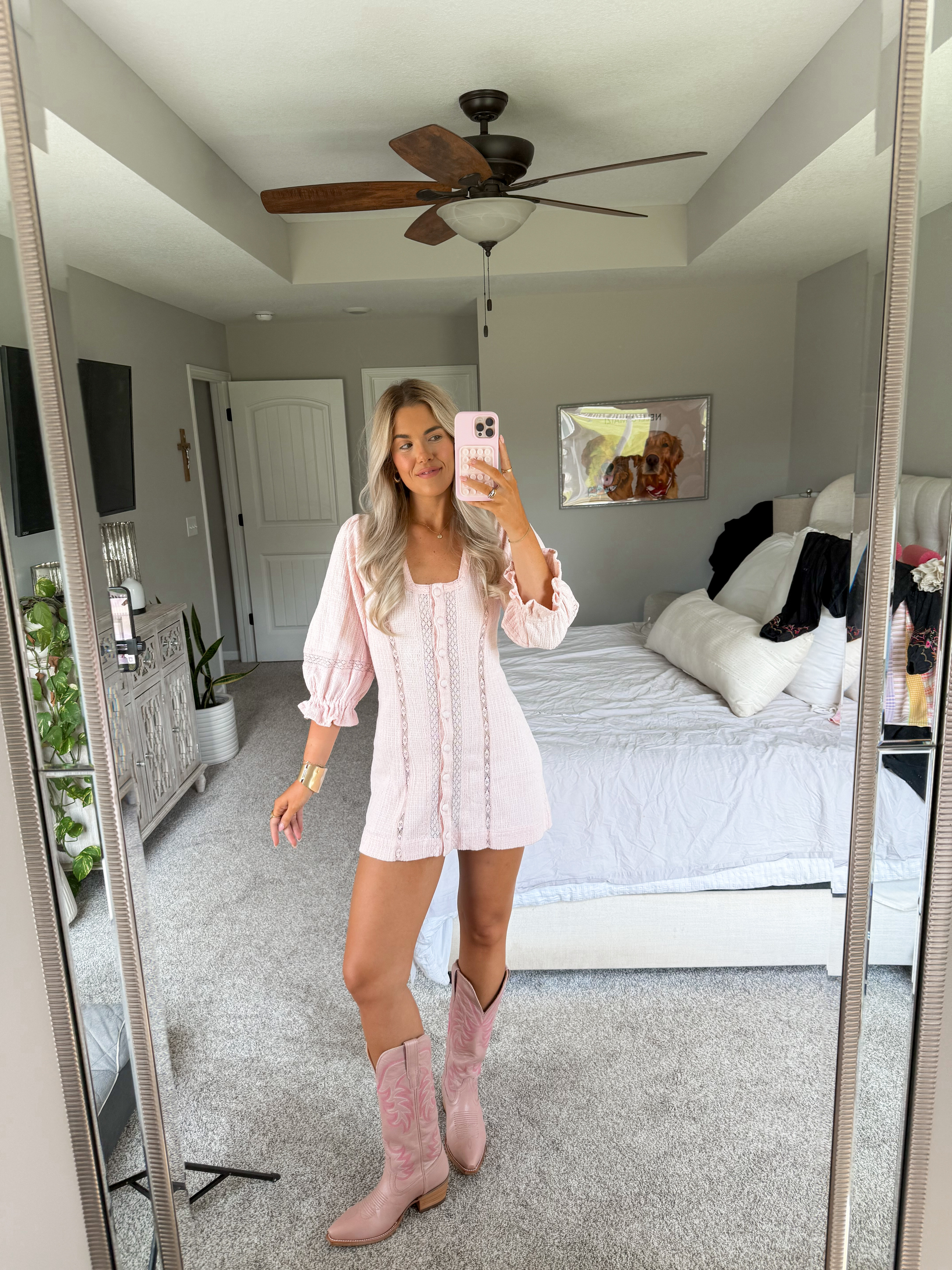 pink cowboy boot outfit 🎀🌷💘 size small in dress (i’m 5’10 for height reference) 

#LTKSeasonal #LTKStyleTip #LTKFindsUnder50