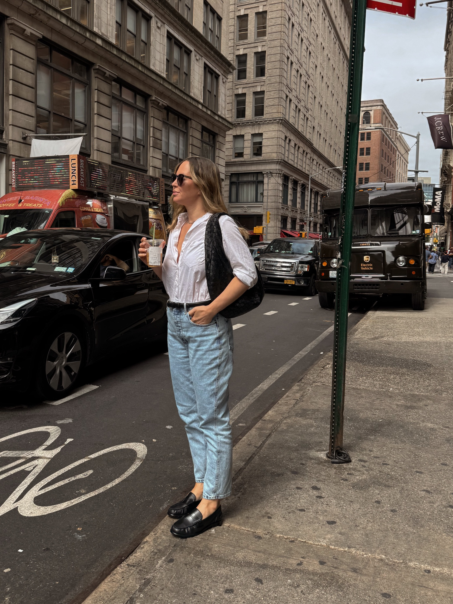 Wearing a M in the button down, took my usual size in the loafers and sized up in the denim. 