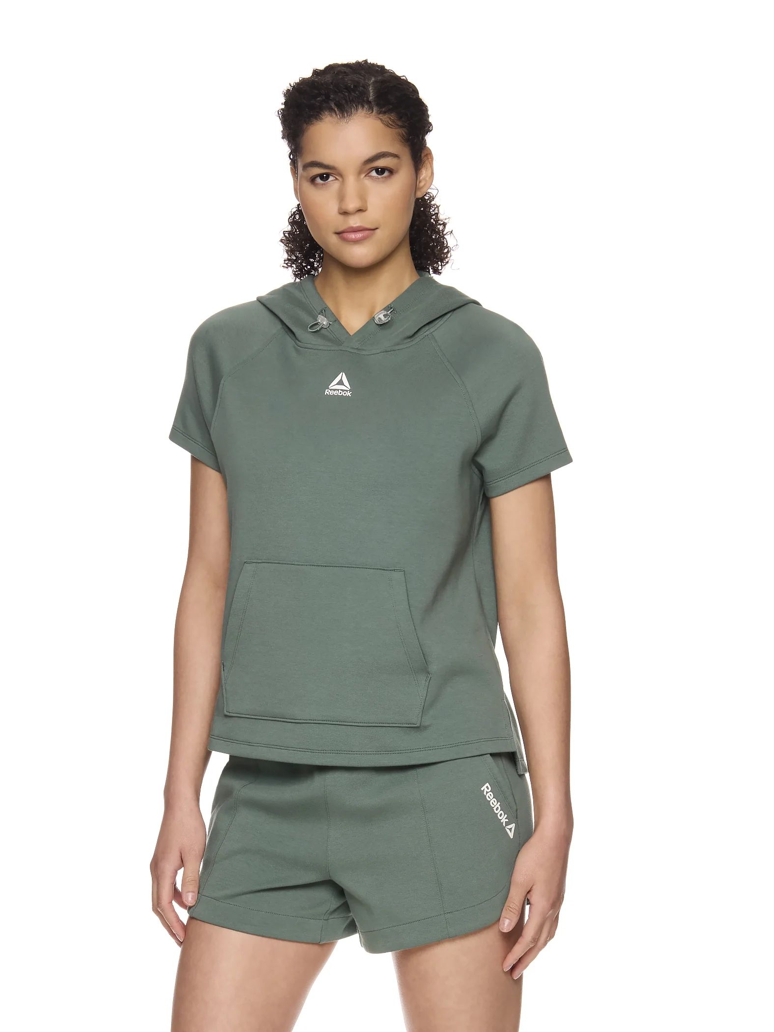 Reebok Women's Cropped Short Sleeve Hoodie, Sizes XS-XXXL | Walmart (US)