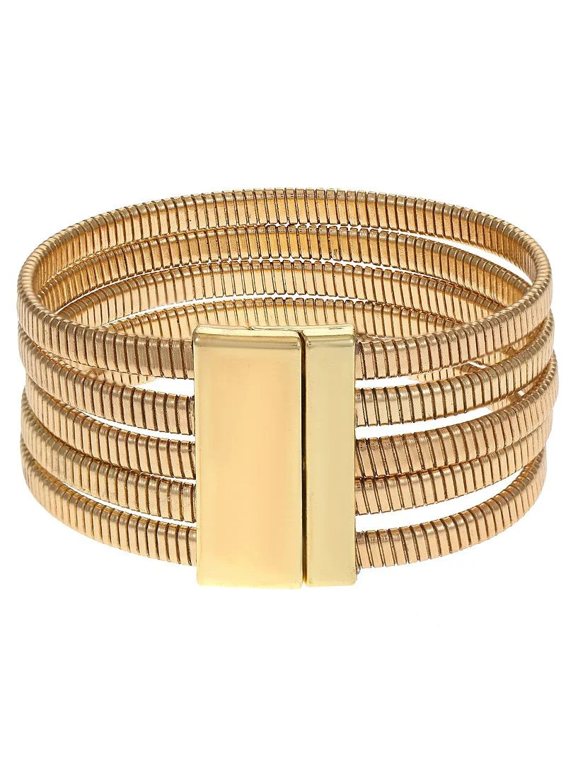Time and Tru Women's Gold Tone Magnetic Clasp Bracelet | Walmart (US)