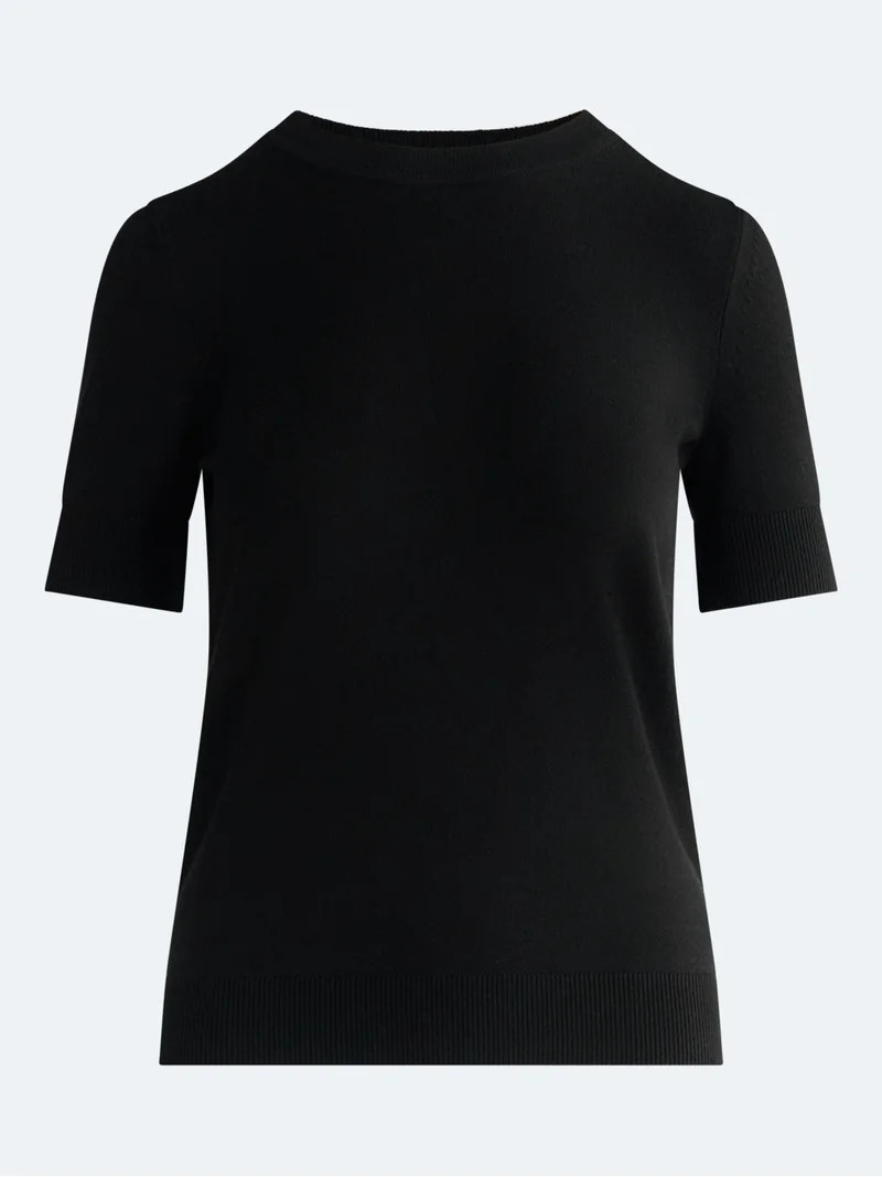 Free Assembly Women's and Women's Plus Cozy Yarn Sweater Tee with Short Sleeves, Sizes XS-4X | Walmart (US)