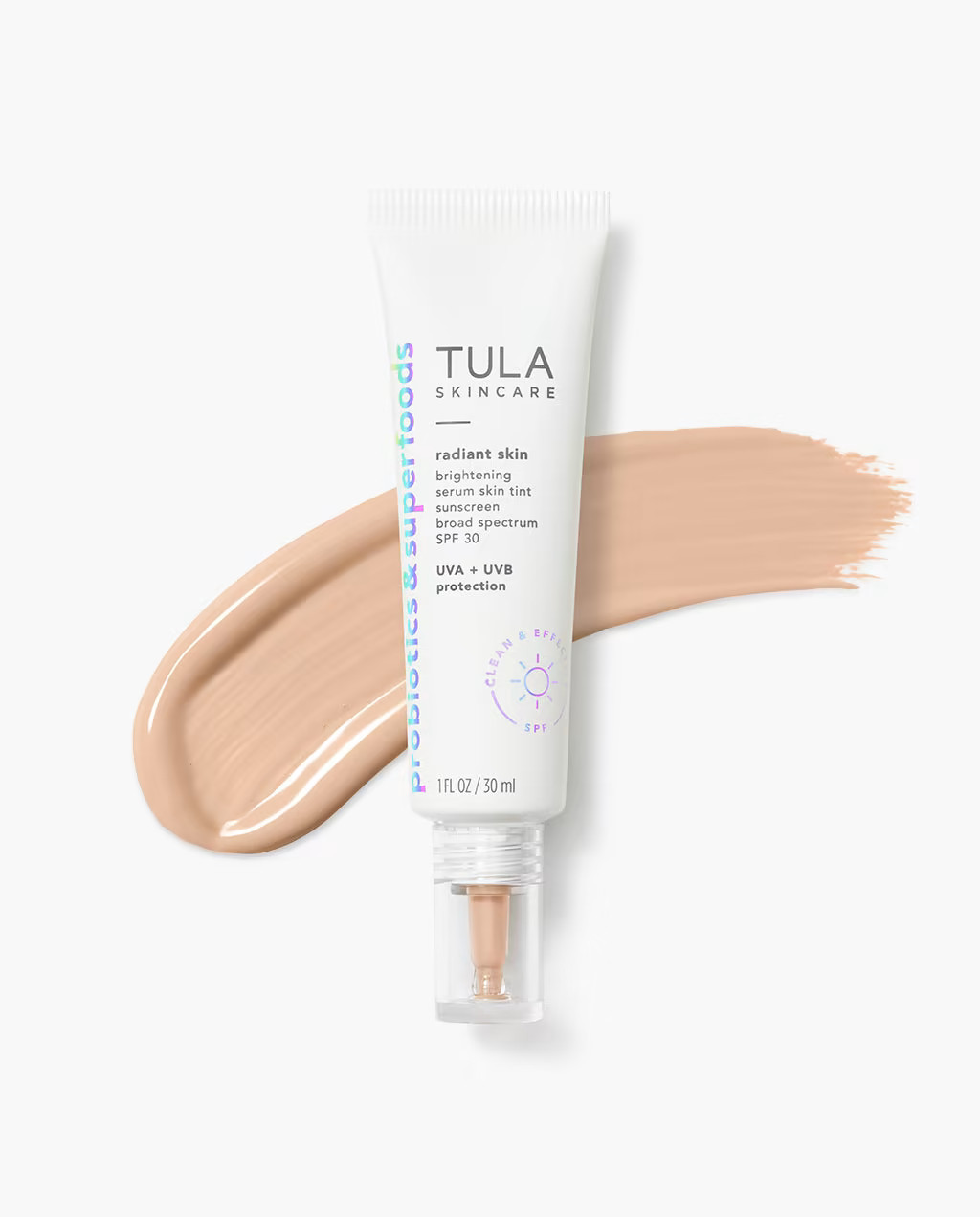 brightening serum skin tint sunscreen broad spectrum SPF 30 | Tula Skincare