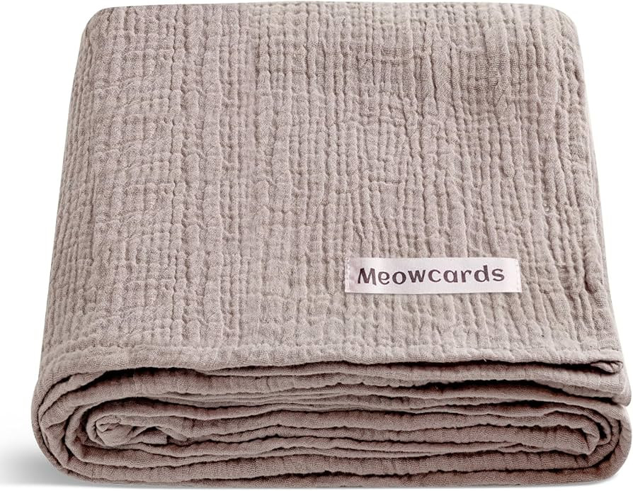 meowcards Muslin Swaddle Blankets for Baby, Unisex Baby Boys Girls Essentials, Large 47 x 47 inch... | Amazon (US)