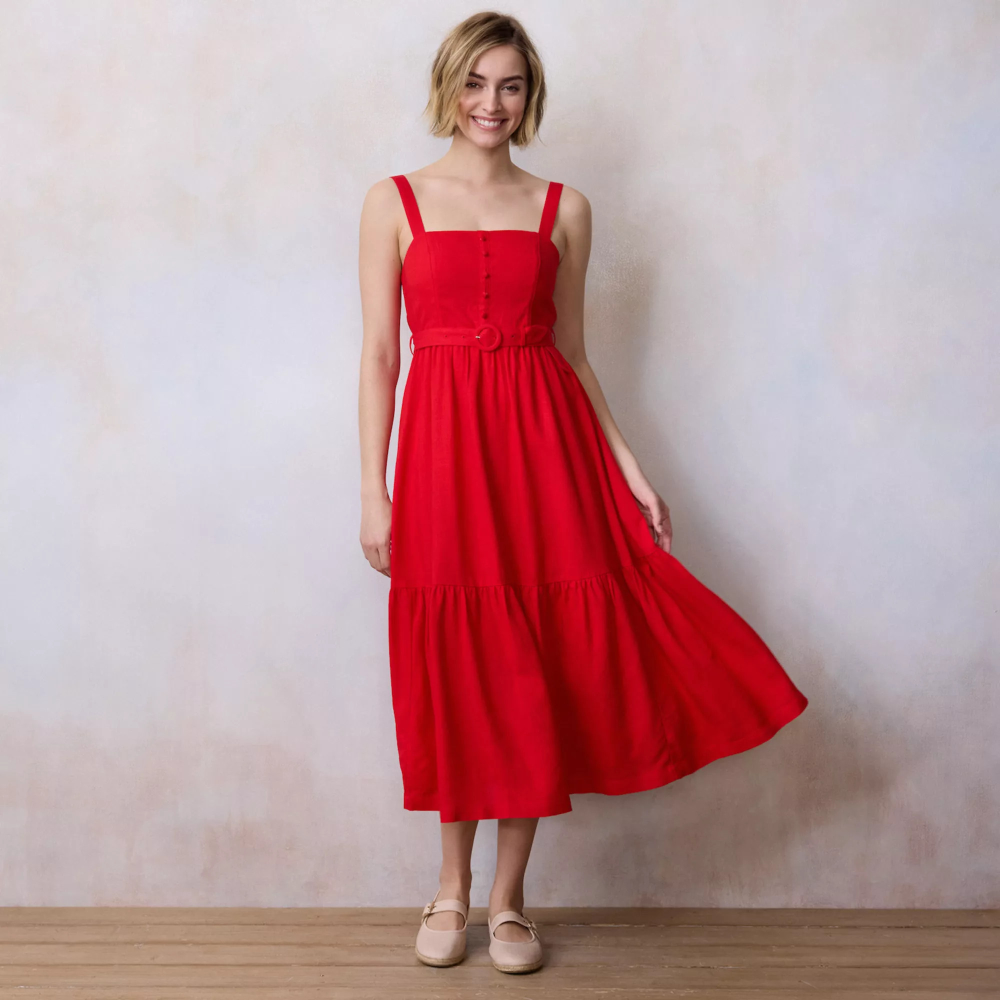 Women's LC Lauren Conrad Tiered Midi Picnic Dress | Kohl's