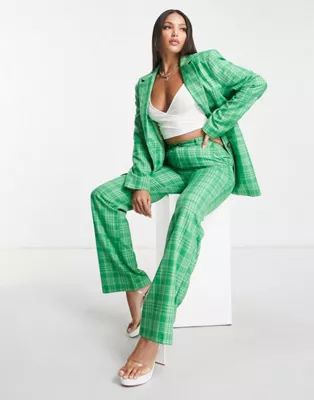 ASOS DESIGN Tall mix & match grandad suit in green check | ASOS (Global)