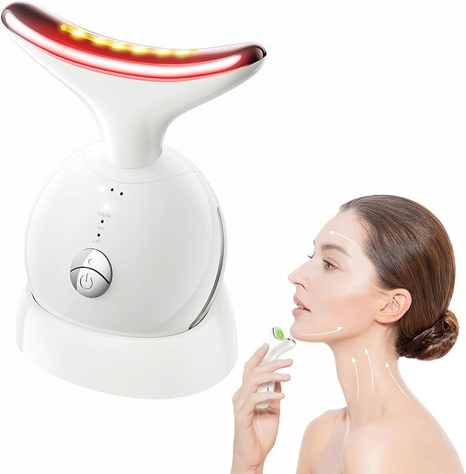 7 in 1 Face Massager Tool, Red Light Therapy for Face and Neck, Portable Face Lift Device, Neck M... | Amazon (US)